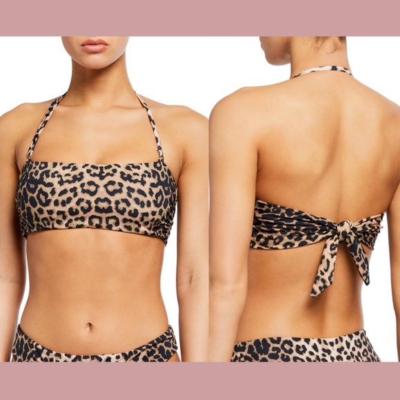 NEW‎ $148 Veronica Beard [ Medium ] Catarina Animal Bandeau Bikini Top - Picture 1 of 11